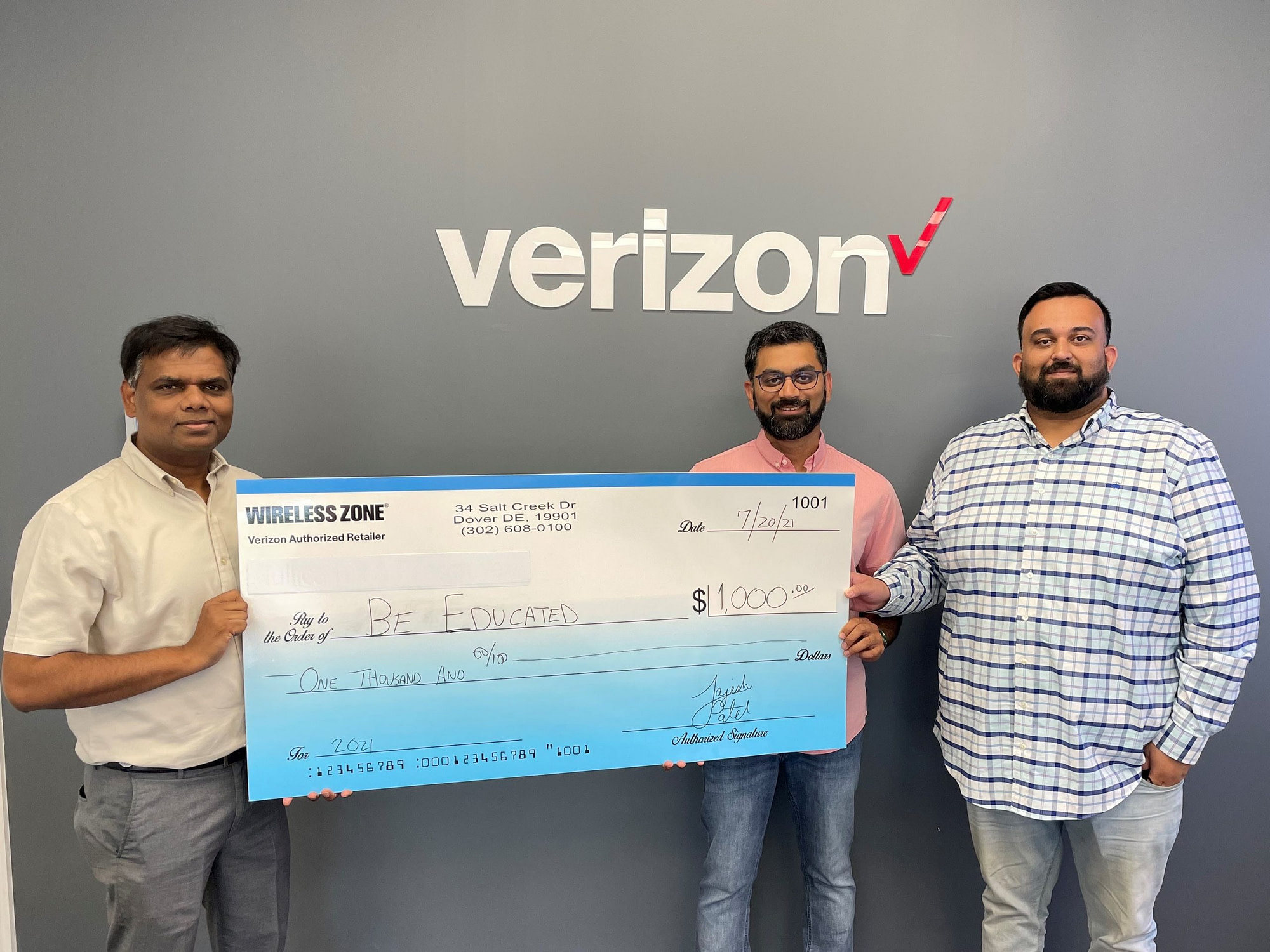 Wireless Zone Foundation for Giving awarded $1000 grant